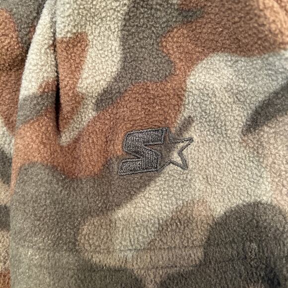 Starter Mens Quarter Zip Fleece Jacket Camouflage Outdoor Hiking Size Medium - Picture 9 of 9